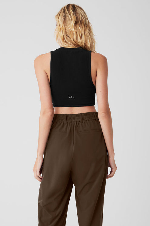 alo Women's Wellness Rib Flaunt Tank - Black