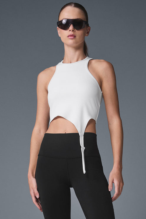 alo Women's Alosoft Ribbed Revelation Tank - White