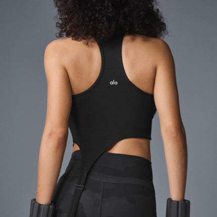 alo Women's Alosoft Ribbed Revelation Tank - Black