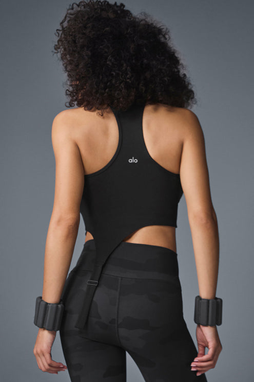 alo Women's Alosoft Ribbed Revelation Tank - Black