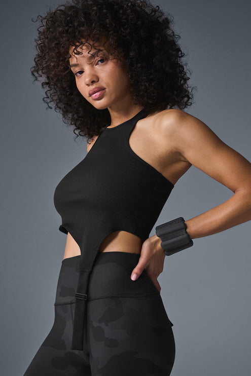 alo Women's Alosoft Ribbed Revelation Tank - Black