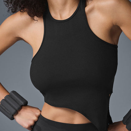 alo Women's Alosoft Ribbed Revelation Tank - Black