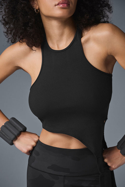alo Women's Alosoft Ribbed Revelation Tank - Black