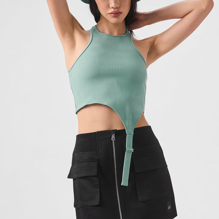 alo Women's Alosoft Ribbed Revelation Tank - Botanical Green