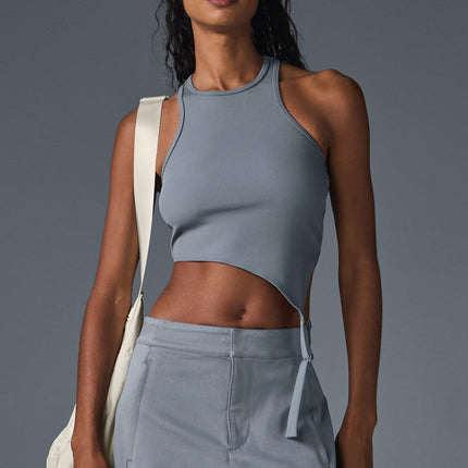 alo Women's Alosoft Ribbed Revelation Tank - Steel Grey