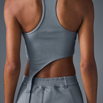 alo Women's Alosoft Ribbed Revelation Tank - Steel Grey