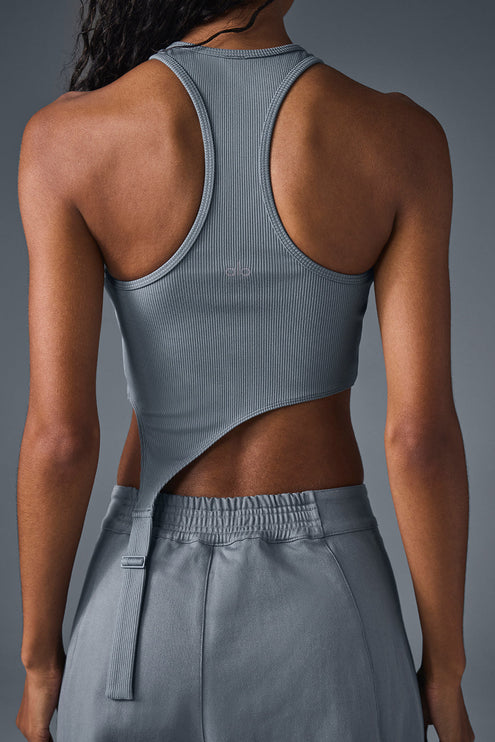 alo Women's Alosoft Ribbed Revelation Tank - Steel Grey