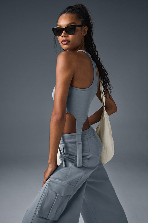 alo Women's Alosoft Ribbed Revelation Tank - Steel Grey