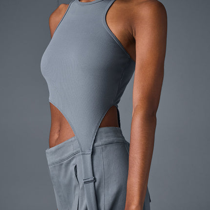 alo Women's Alosoft Ribbed Revelation Tank - Steel Grey