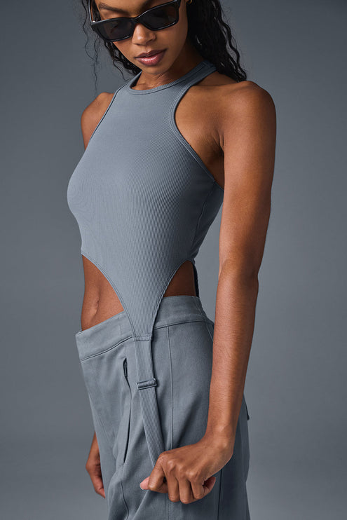 alo Women's Alosoft Ribbed Revelation Tank - Steel Grey