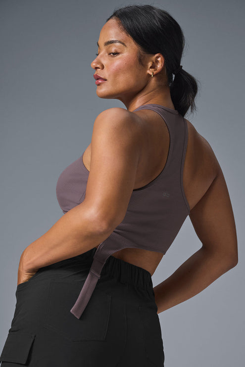 alo Women's Alosoft Ribbed Revelation Tank - Raisinette