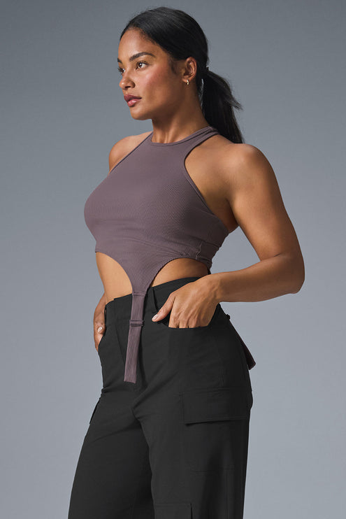 alo Women's Alosoft Ribbed Revelation Tank - Raisinette