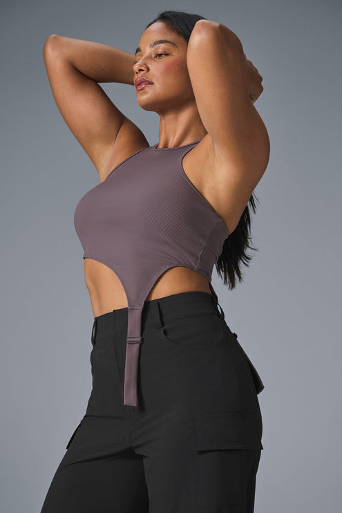 alo Women's Alosoft Ribbed Revelation Tank - Raisinette