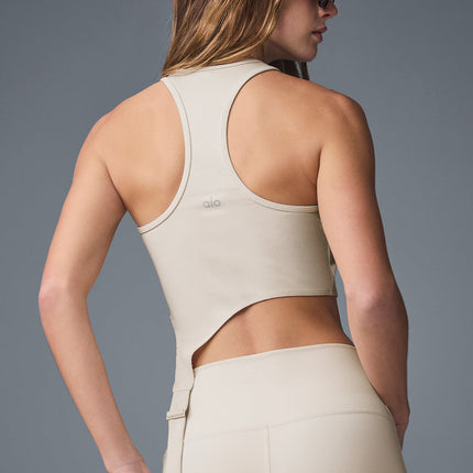 alo Women's Alosoft Ribbed Revelation Tank - Oat Milk
