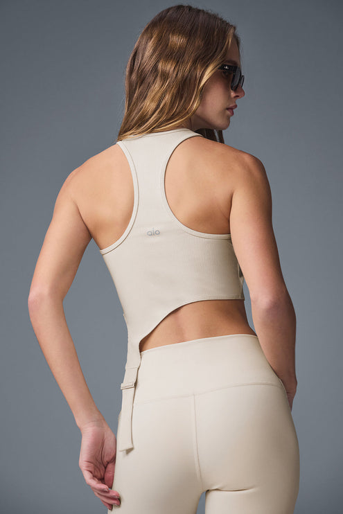 alo Women's Alosoft Ribbed Revelation Tank - Oat Milk