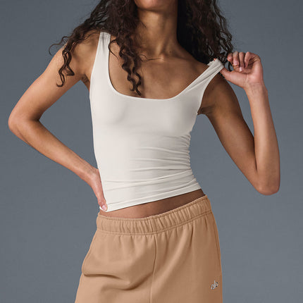 alo Women's Sheer Glow Tank - Ivory