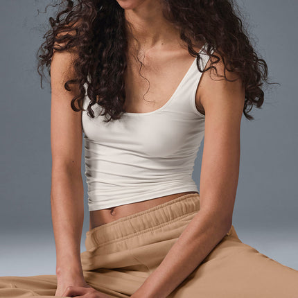 alo Women's Sheer Glow Tank - Ivory