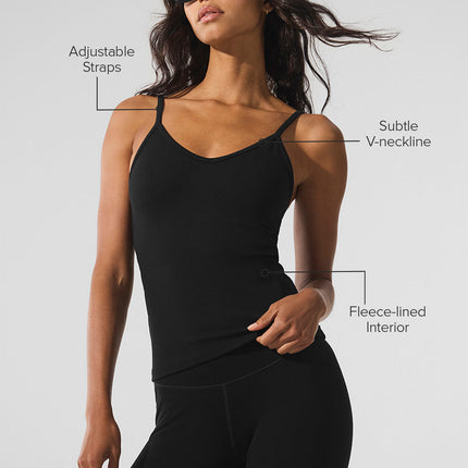 alo Women's Seamless Winter Warm Plush Tank - Black