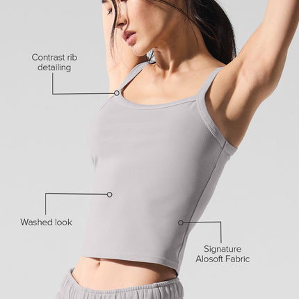 alo Women's Washed Alosoft Sweet Talker Tank - Grey Sky Wash
