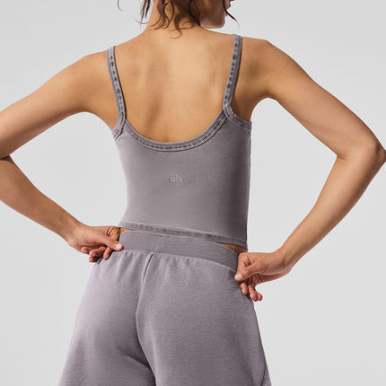 alo Women's Washed Alosoft Sweet Talker Tank - Cool Grey Wash