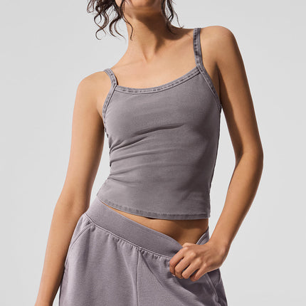 alo Women's Washed Alosoft Sweet Talker Tank - Cool Grey Wash