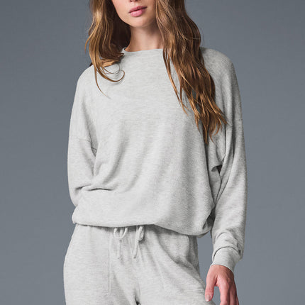 alo Women's Soho Pullover - Athletic Heather Grey