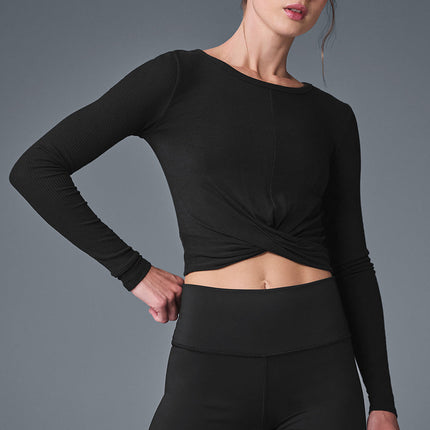 alo Women's Cover Long Sleeve Top - Black