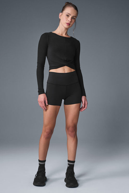 alo Women's Cover Long Sleeve Top - Black