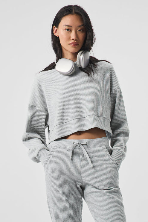 alo Women's Muse Hoodie - Athletic Heather Grey