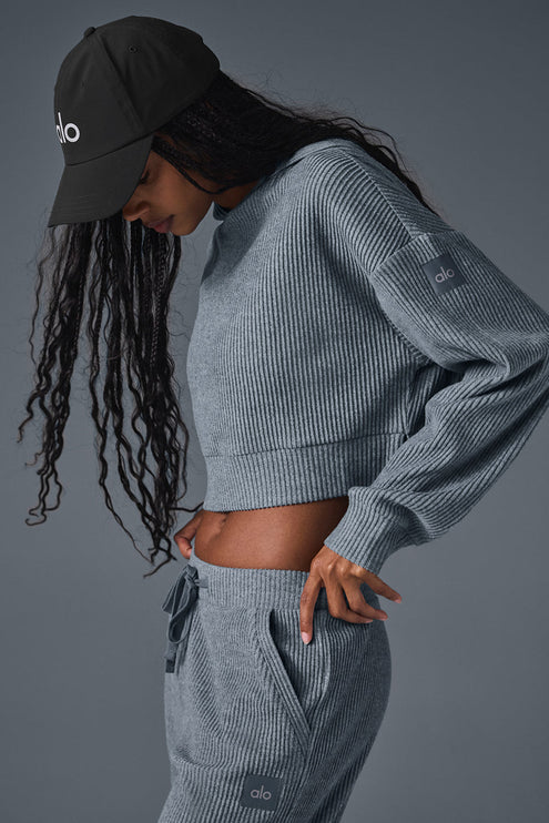 alo Women's Muse Hoodie - Steel Grey Heather