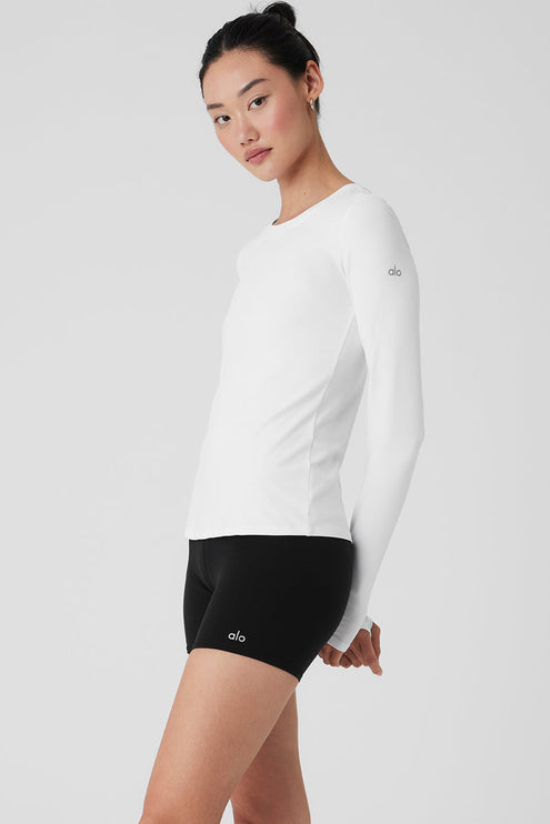 alo Women's Alosoft Finesse Long Sleeve - White