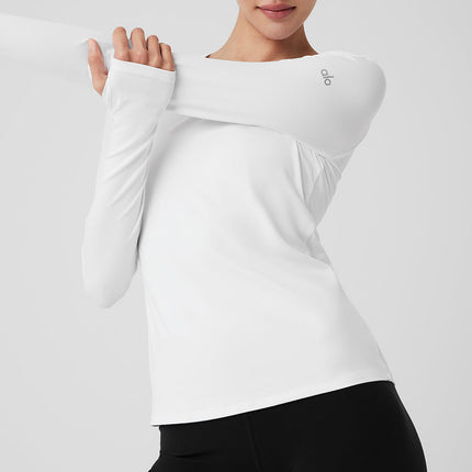 alo Women's Alosoft Finesse Long Sleeve - White