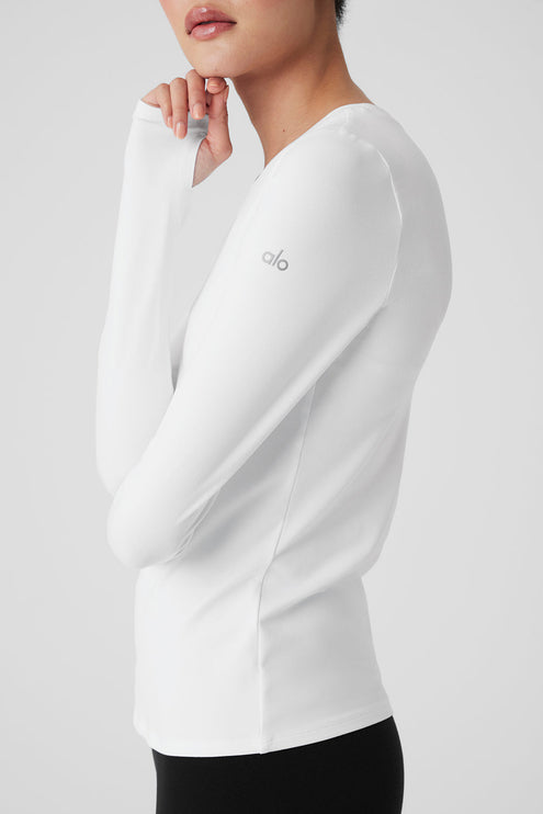 alo Women's Alosoft Finesse Long Sleeve - White