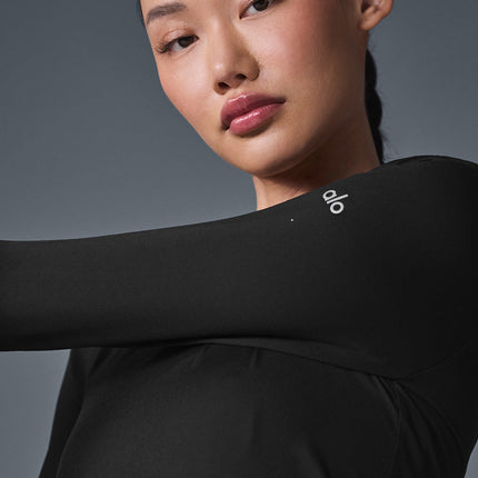 alo Women's Alosoft Finesse Long Sleeve - Black
