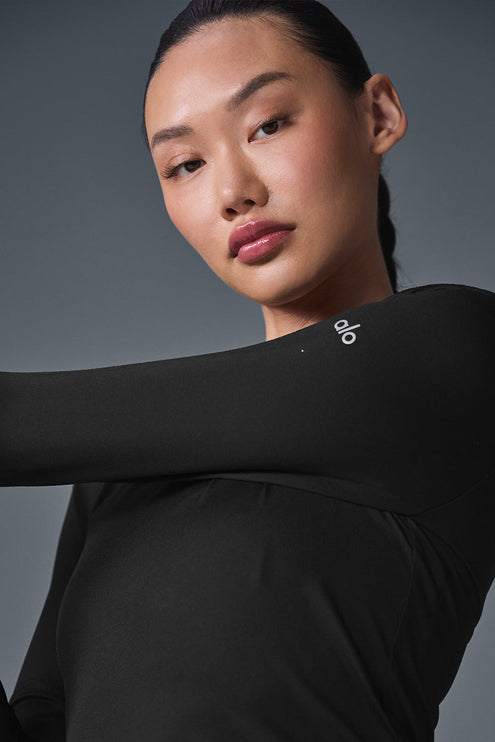 alo Women's Alosoft Finesse Long Sleeve - Black