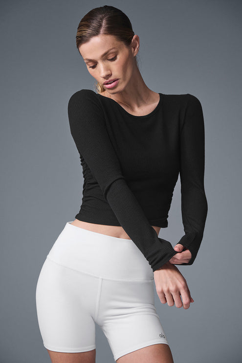 alo Women's Gather Long Sleeve - Black