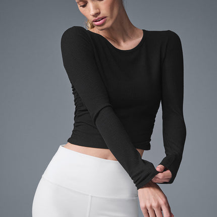 alo Women's Gather Long Sleeve - Black