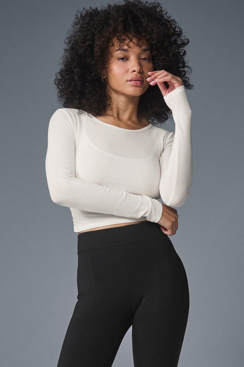 alo Women's Gather Long Sleeve - Ivory