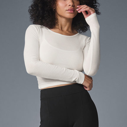 alo Women's Gather Long Sleeve - Ivory