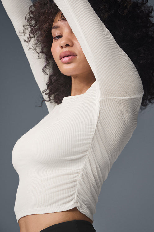 alo Women's Gather Long Sleeve - Ivory