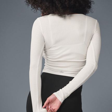 alo Women's Gather Long Sleeve - Ivory