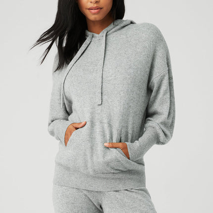 alo Women's Cashmere Jet Set Hoodie - Dove Grey Heather