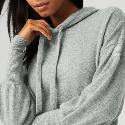 alo Women's Cashmere Jet Set Hoodie - Dove Grey Heather