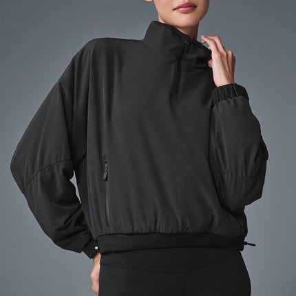 alo Women's Cropped Elevation Coverup - Black