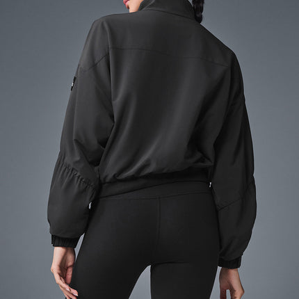 alo Women's Cropped Elevation Coverup - Black