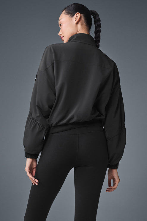 alo Women's Cropped Elevation Coverup - Black