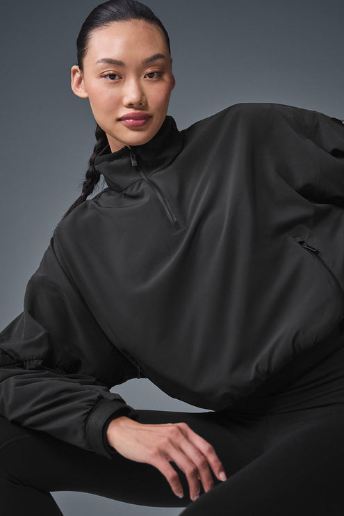 alo Women's Cropped Elevation Coverup - Black