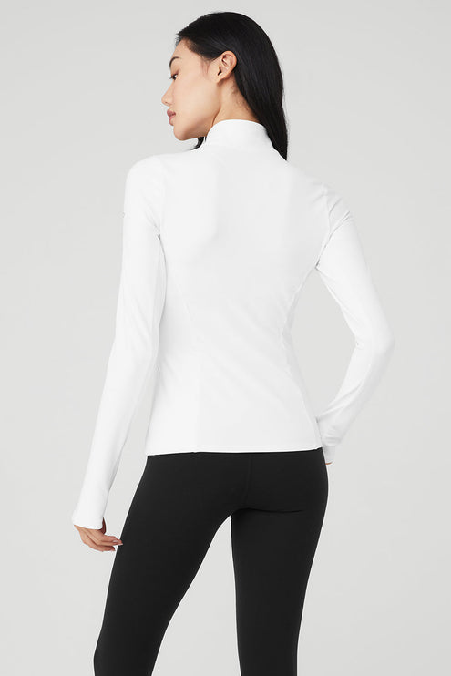 alo Women's Alosoft 1/2 Zip Rapid Pullover - White