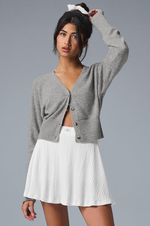 alo Women's Cashmere Jet Set Cardigan - Dove Grey Heather