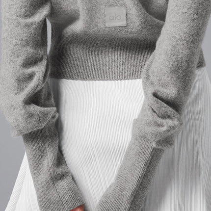 alo Women's Cashmere Jet Set Cardigan - Dove Grey Heather